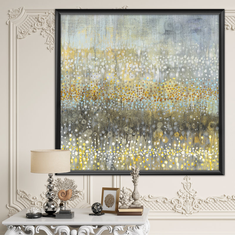 Glam Rain Abstract IV - impression, H 30 po x l 30 po x P 1 po, Cadre noir