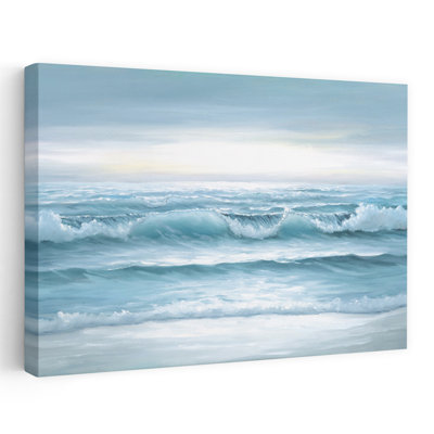 Fading Sunset - océan côtier au lever du soleil sur les vagues, art de la mer turquoise