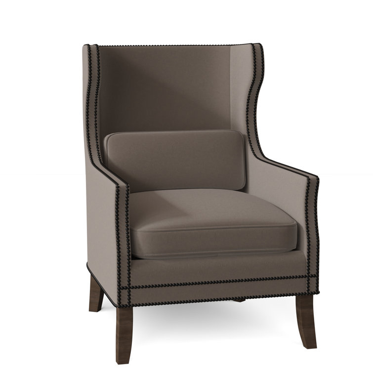 Kingston 31" Wide Top Grain Leather Down Cushion Wingback Chair