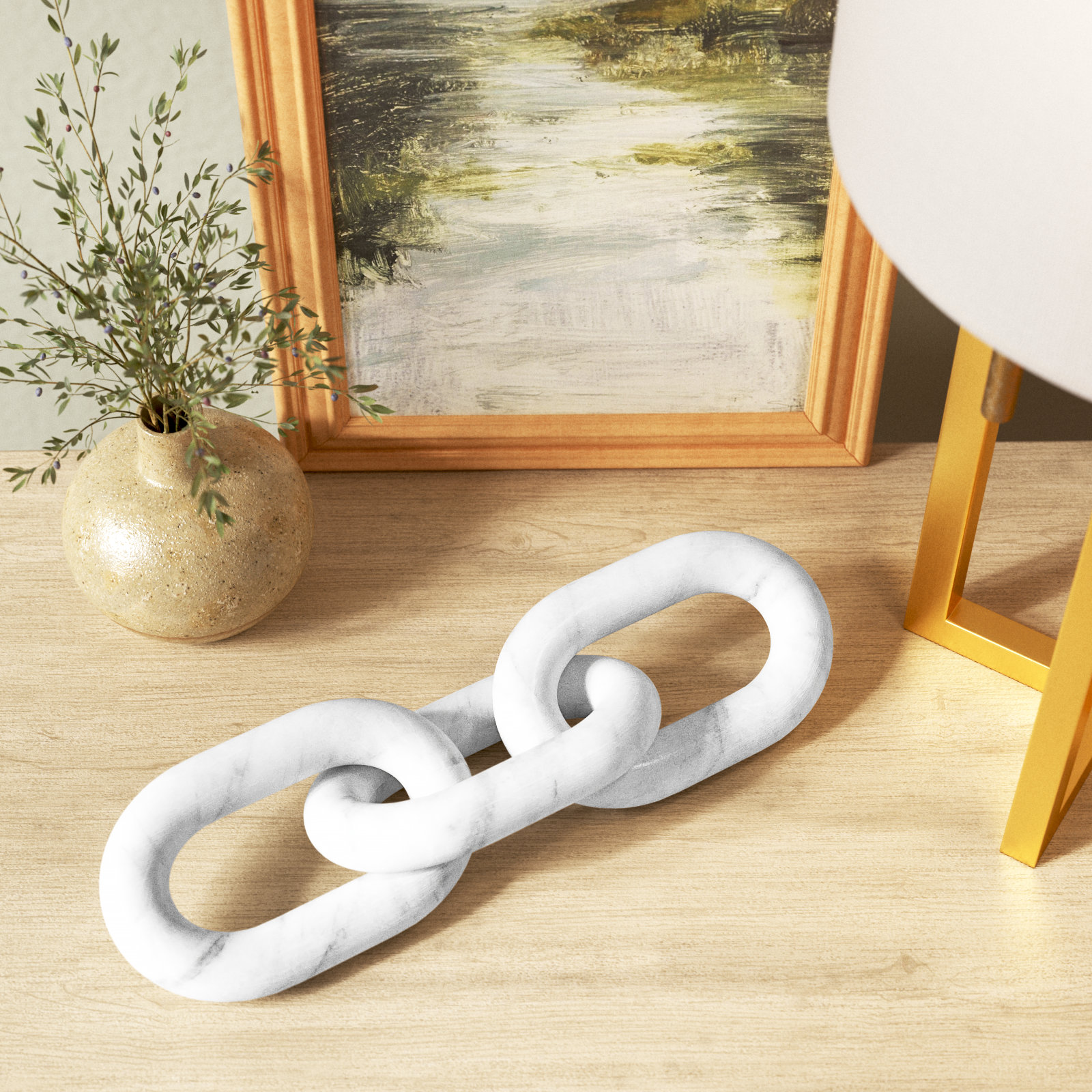 Cienna Genuine Marble Sculpture, White