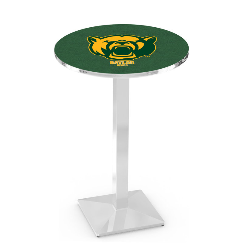 Round Metal Base Dining Table, Chrome, Baylor University