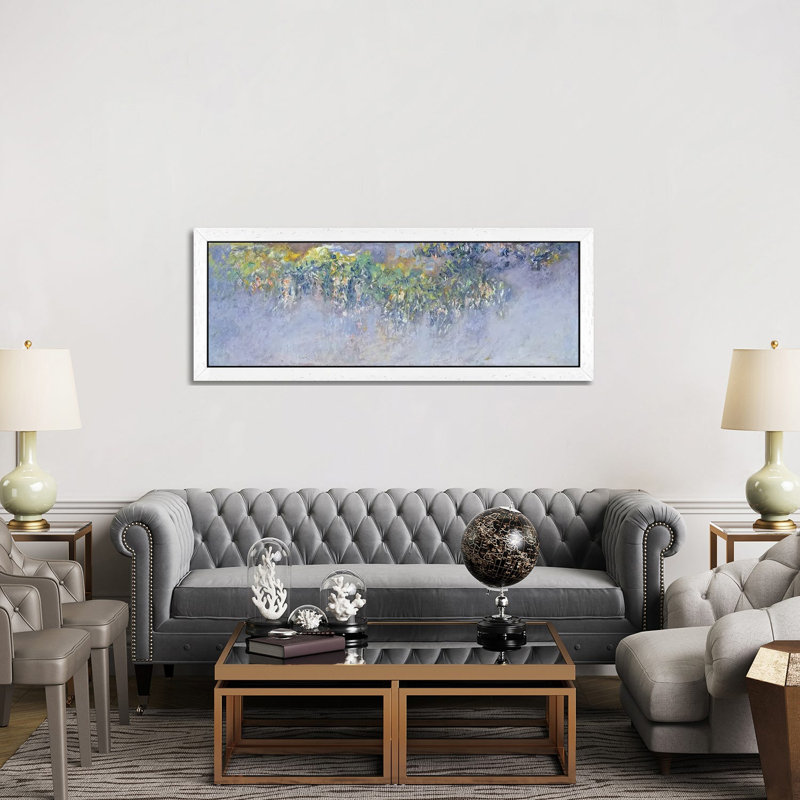 Wisteria, 1919-20 by Claude Monet - Panoramic Painting on Canvas, 152.4 cm H x 50.8 cm W, White Framed