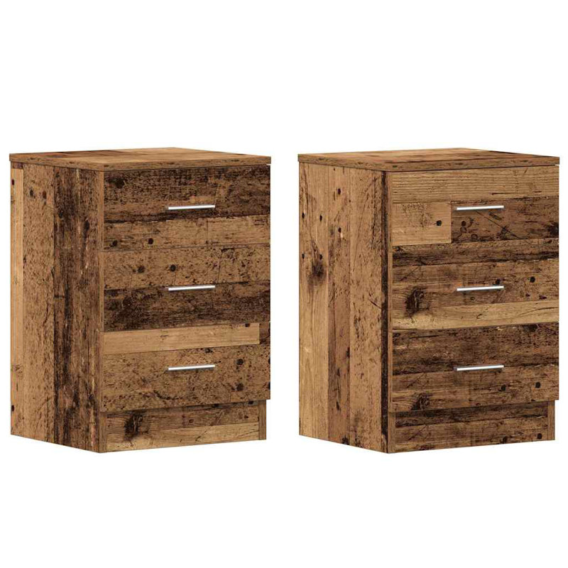 Ascano 38cm W Manufactured Wood Bedside Table, Old Wood