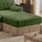 Luxurious Velvet Modular U Shaped Sectional Sofa With 2 Ottomans,3-Seater Chesterfield Sofa With Tufted Design And Tassel Fringe Skirt-1330395568