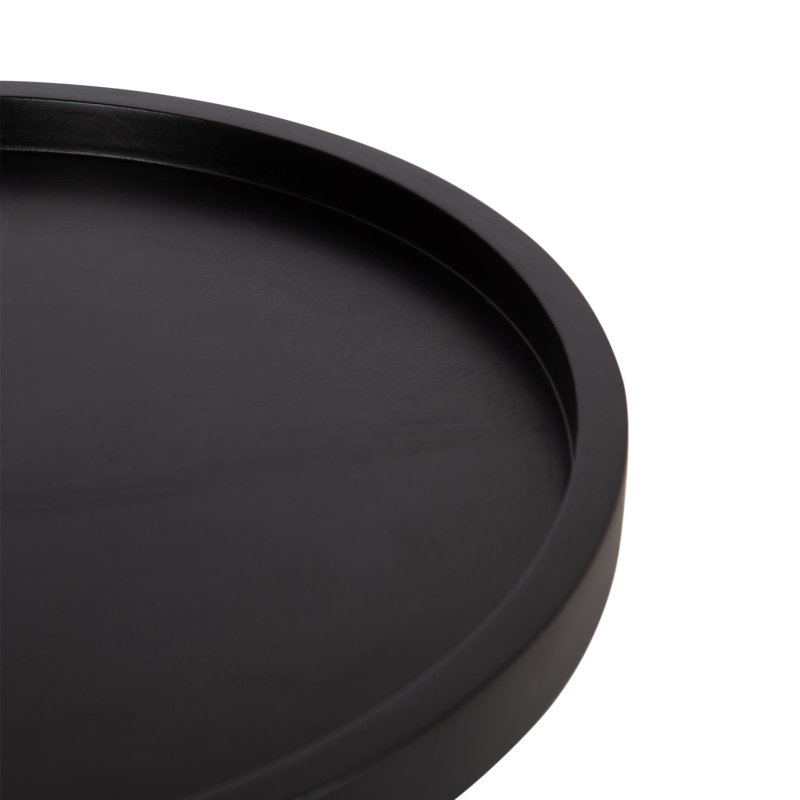 Gerldean Round Wooden Lazy Susan Tray, Black