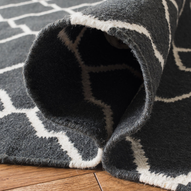 Tapis géométrique en laine tissé à la main Rodgers, Carré 6 pi