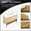 36 Inch Bathroom Vanity Combo with Single Resin Sink, Modern Storage Cabinet, Multilayer Solid Wood, Oak Finish