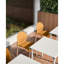 4 chaises d'intérieur tropicales orange avec des pieds en chêne rouge et un siège en polypropylène, une construction résistante aux égratignures, un grain de bois naturel massif, des joints renforcés pour un soutien lourd, des coussinets souples de-543085927