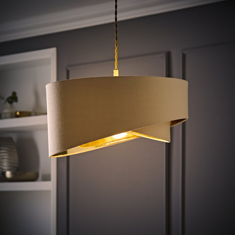 20cm H Fabric Novelty Pendant Shade ( Screw On ), Beige