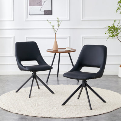 Chaise pivotante de chaise de salle à manger, chaise sans accoudoirs en tissu de salon