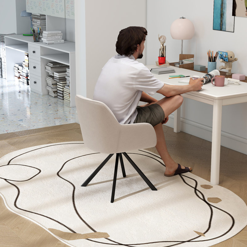 Chaises de bureau pivotantes Comfy, Velours blanc