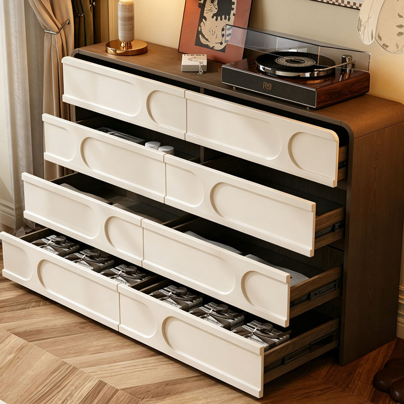 Armoire de rangement minimaliste de style moderne avec tiroirs, H 37,01 po x l 56,3 po x P 15,75 po
