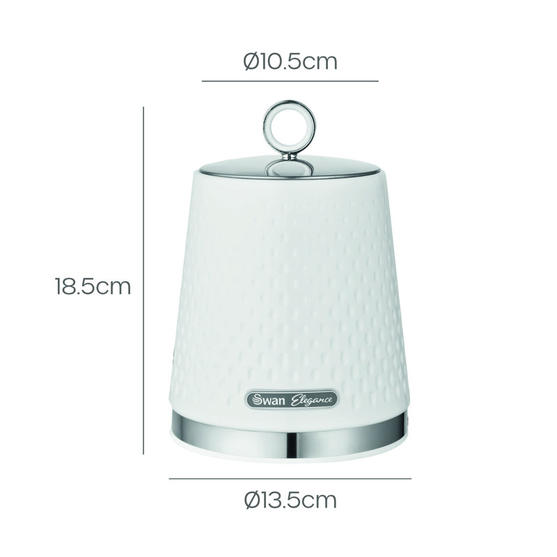 Elegance Iron Canister - Set of 3, White
