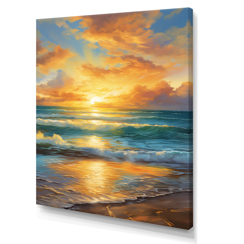 «Beach Photo Sunlit Horizons» sur toile, L 12 po x H 20 po, Toile tendue