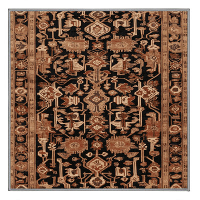 Machine Washable Turkish Brown Area Rug