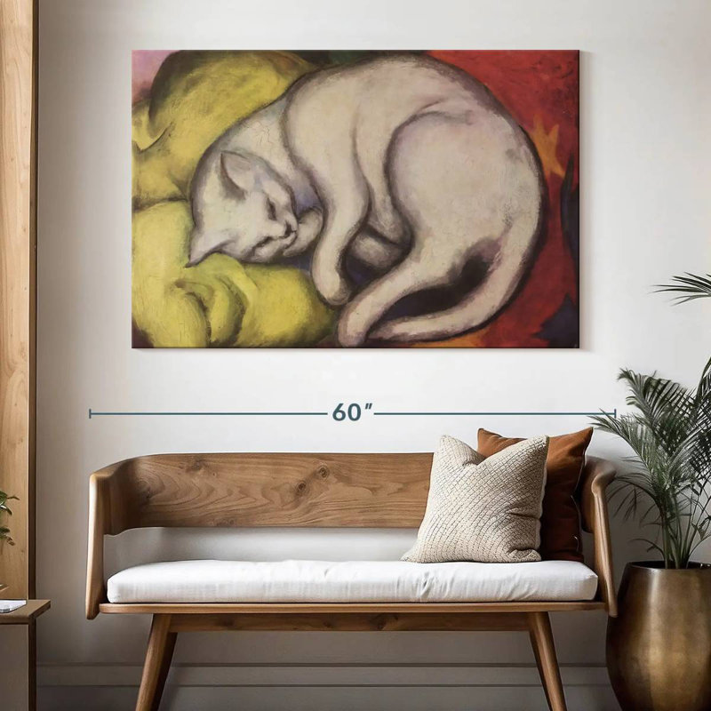 Brampt The White Cat, 34" H x 51" W