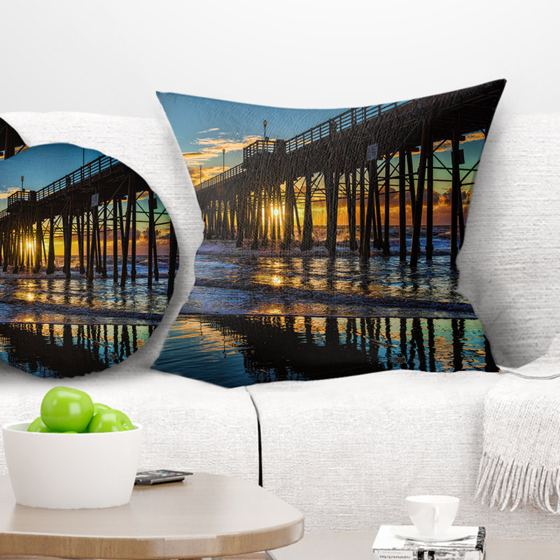 Coussin Schafer Landscape Oceanside, 18 po x 18 po, Coussin décoratif