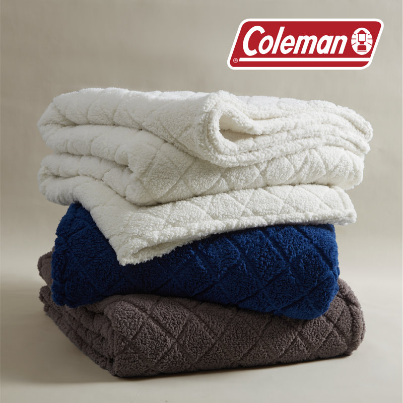 Indigo Full Reversible Sherpa Fleece Throw Blanket