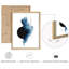 Reproduction d'art géométrique abstraite bleue - aquarelle minimaliste encadrée-119067605-119067609