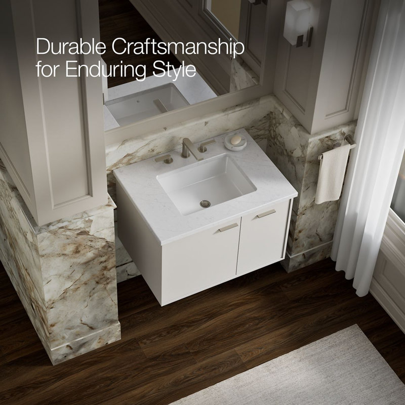 Jute 30" Vanity Base Only with 1 Door and 1 Drawer on Right, Linen White