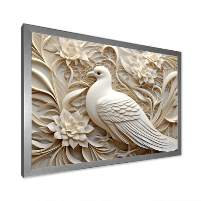 Art mural sur toile colombe, reproduction paisible de l'oiseau blanc
