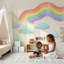 Papier peint arc-en-ciel mural pastel amovible-113107481-113107460