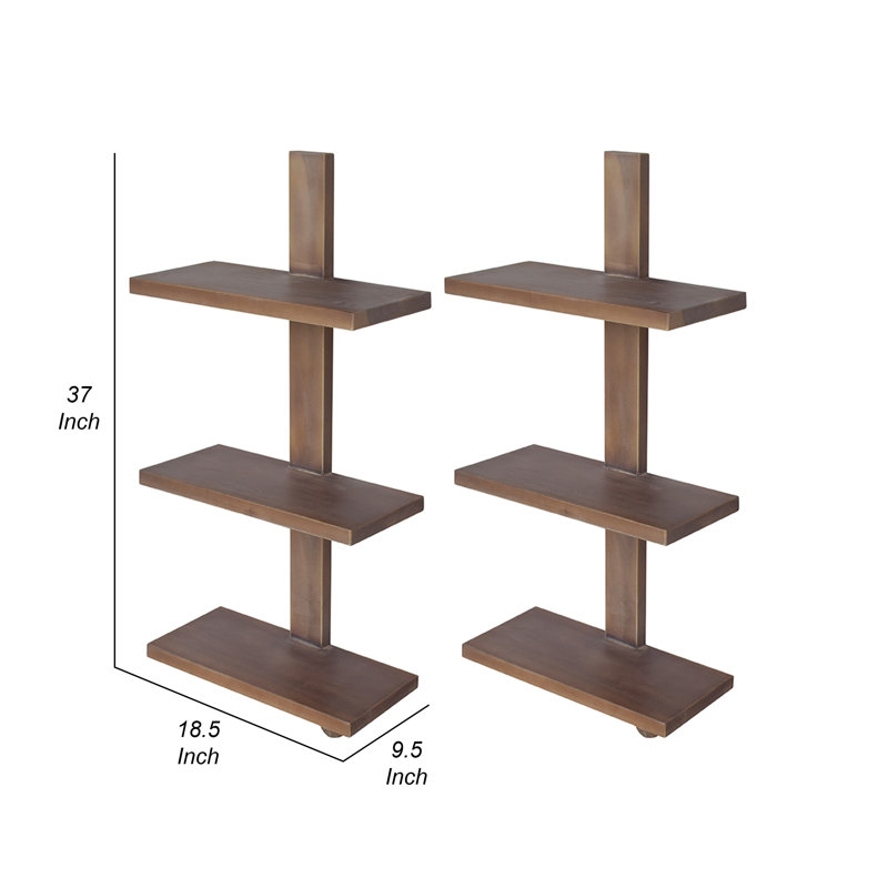 Joelys 3 Piece Solid Wood Tiered Shelf
