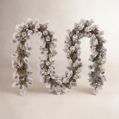 108" Frosted Pre-Lit Liberty Pine Garland