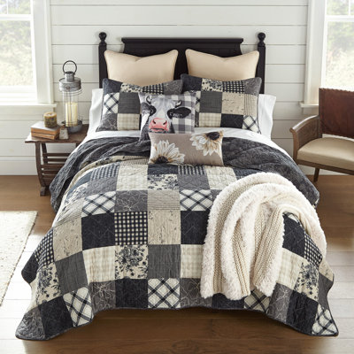 Donna Sharp Augusta 3PC Traditional Pieced Cotton King Quilt Set