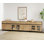 Buffet 4 en 1 avec portes en verre et 2 tiroirs, crédence moderne avec tablette réglable et base en métal, armoire de rangement pour bar et cuisine