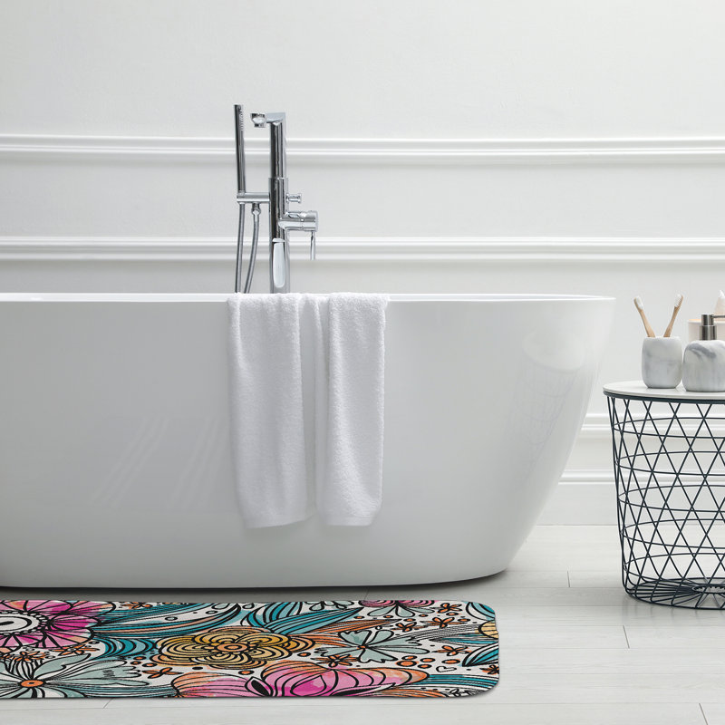 Tapis de bain Flora and Fauna, L 17 po x L 24 po, Orange