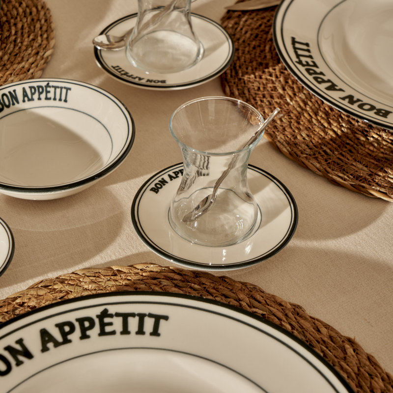 Bon Appetit Tea Glass Set With Saucers (6-Piece)