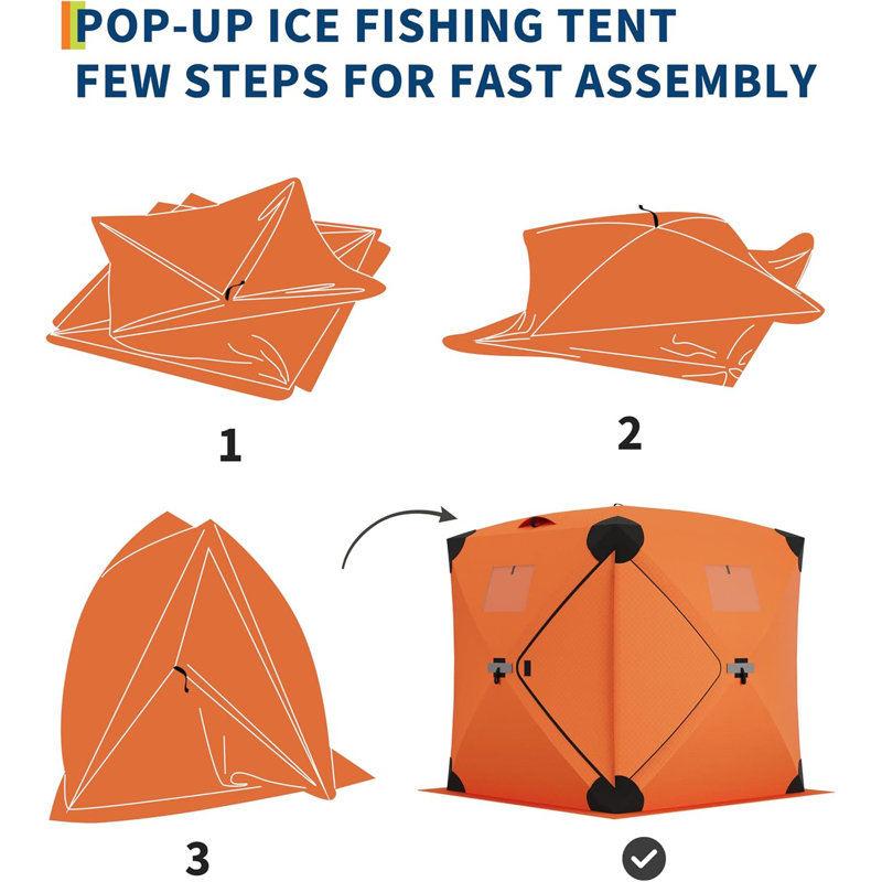 Abri de pêche sur glace Pop Up, Orange