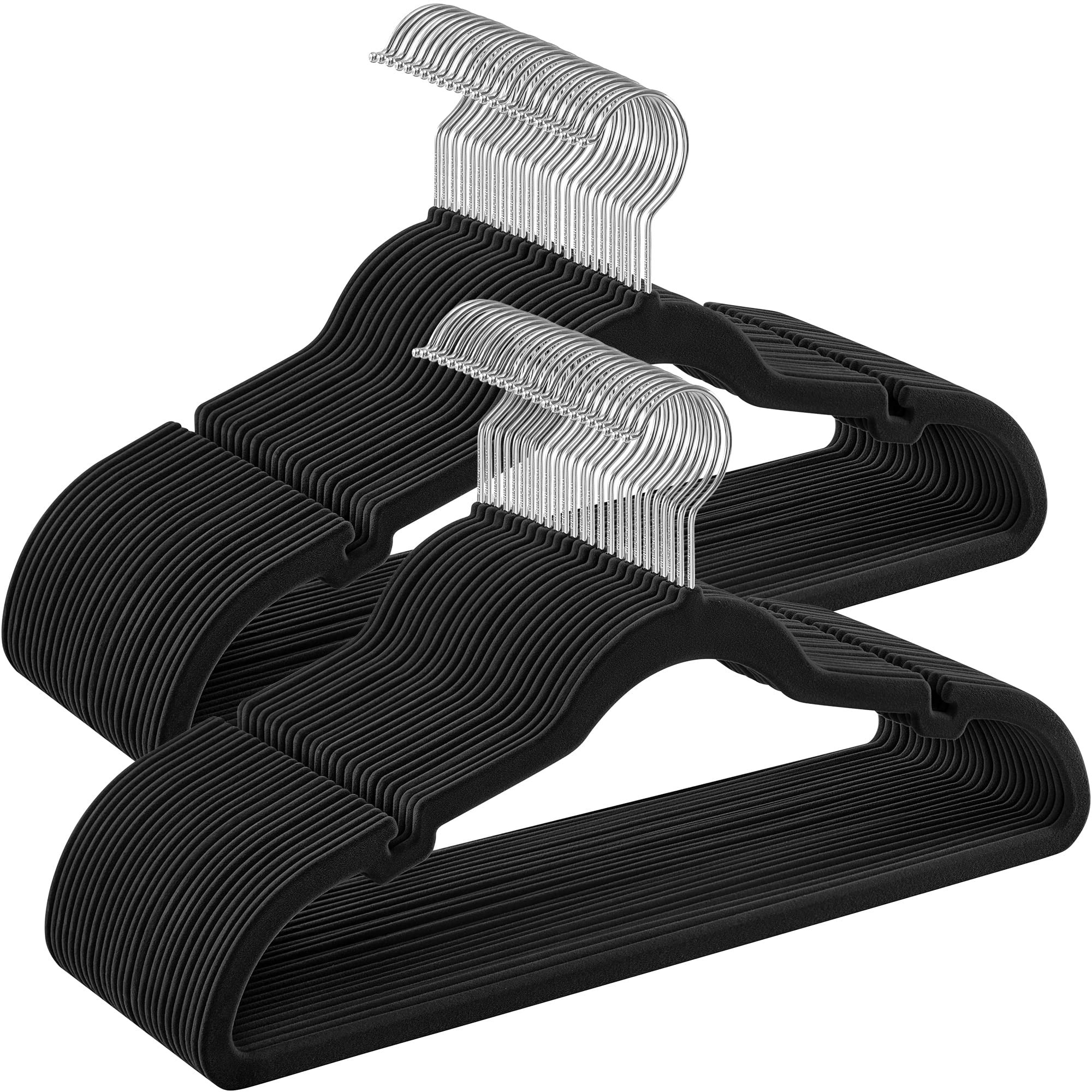 Black plastic hangers with Non-Slip Shoulders