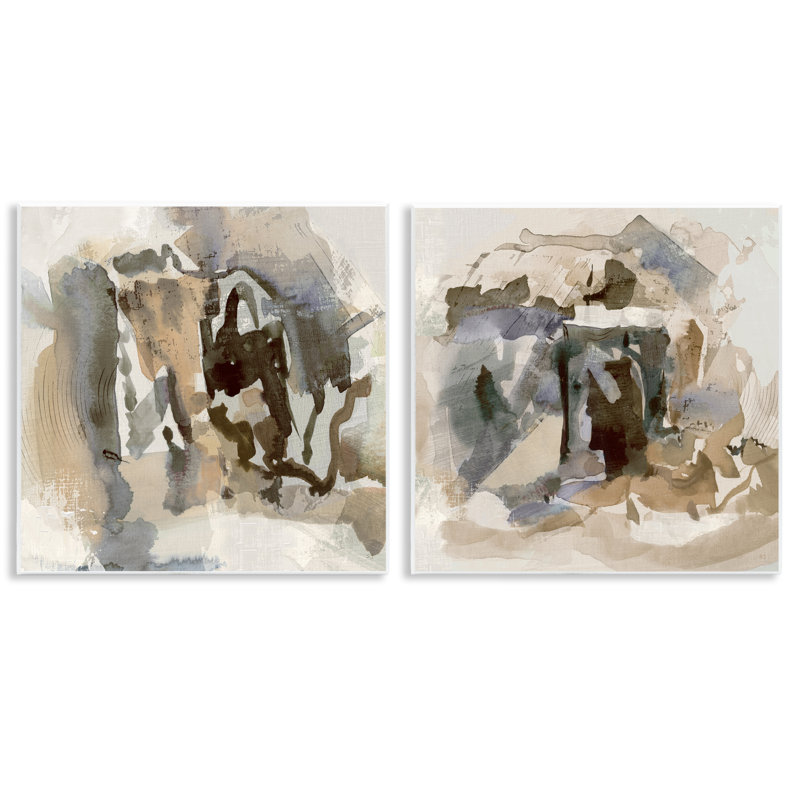 Chaos abstrait abstrait, ensemble de 2 plaques murales, design par Susan Jill