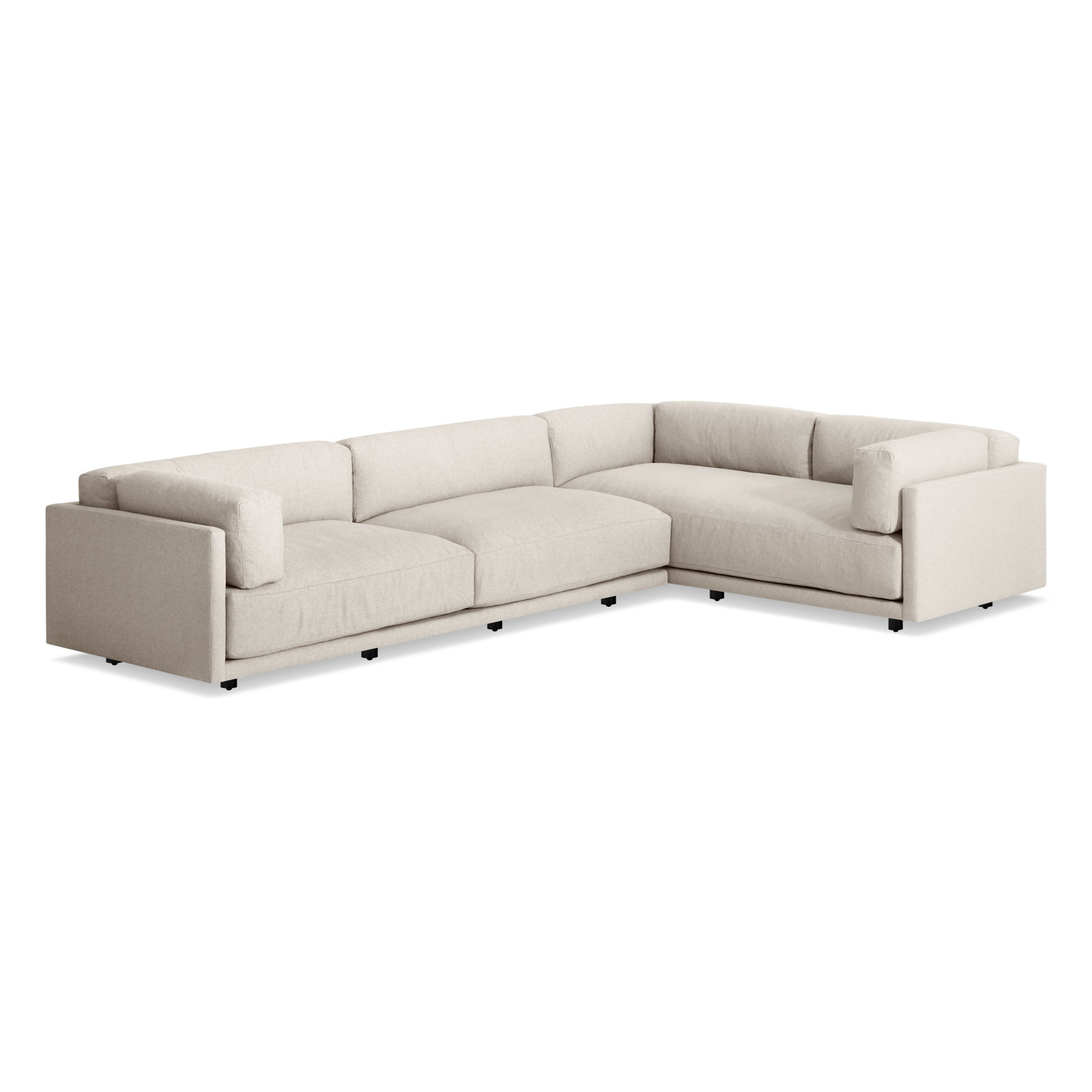 Sunday Upholstered L-Sectional, Left Hand Facing, Sanford Natural Linen