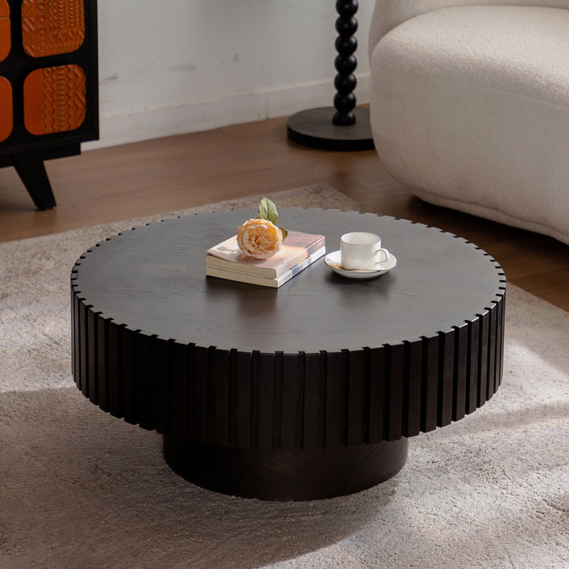 Table basse ronde à thé en forme d'olivier