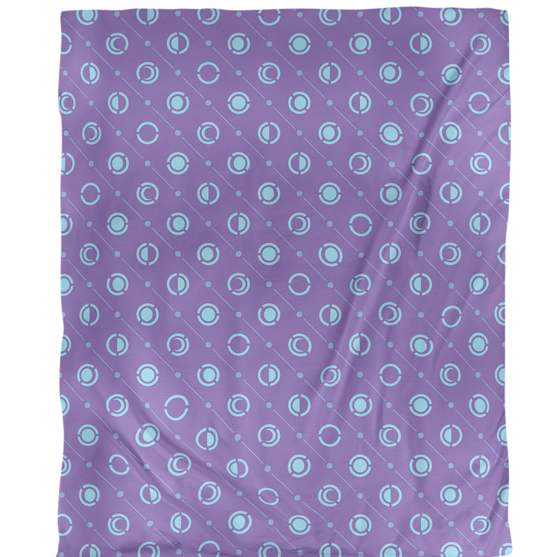 Housse de couette simple Moon phases, Housse de couette pour grand lit, Mauve/bleu sarcelle, Polyester brossé