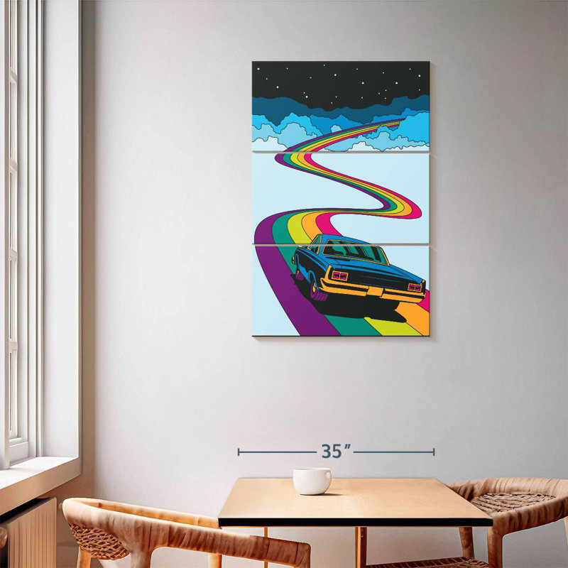 Mehar Rainbow Road Car, 57" H x 36" W