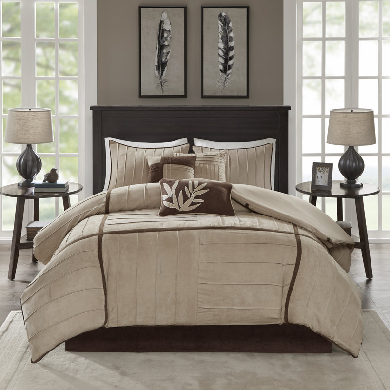 Ensemble d'édredon 7 pièces Dune, Édredon double et 6 pièces supplémentaires, Beige