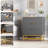 3-Drawer Wide Wooden Dresser with Metal Legs-1827053780