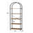 5-Tier Arched Bookcase - Rustic Brown & Black Wood And Metal Display Shelf Unit