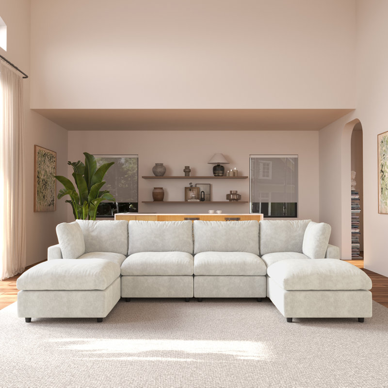 Canapé modulaire 6 pièces Kessi, Beige