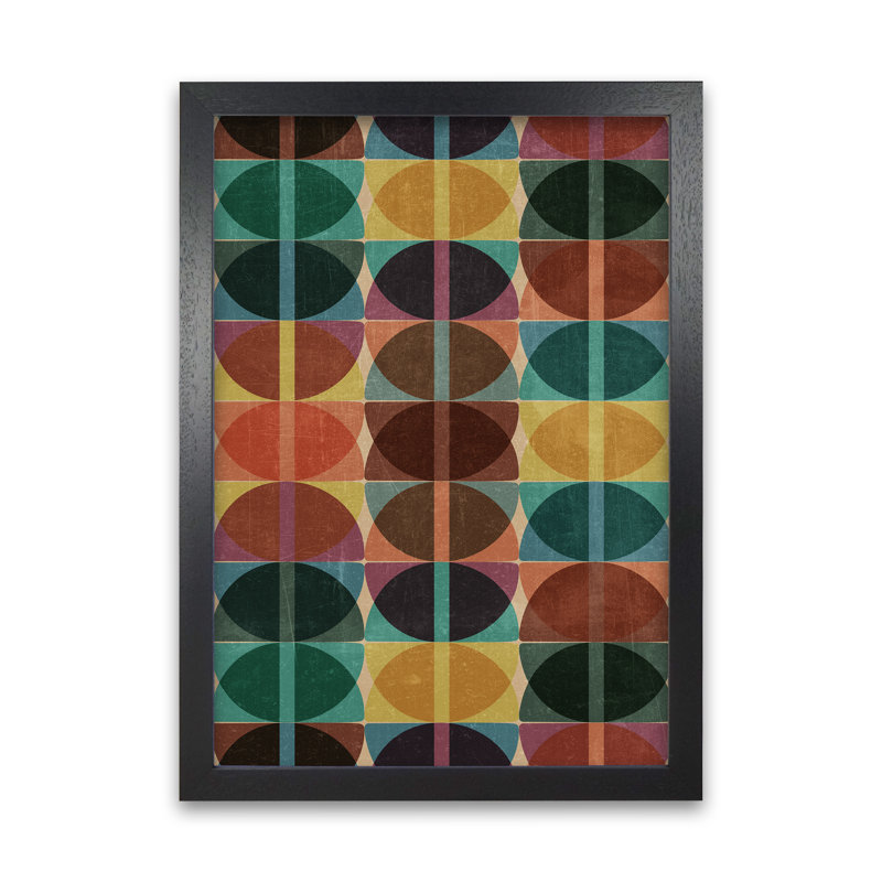 Warm Abstract Pattern Original - Print on Canvas, 42cm H x 30cm W x 3cm D, Black Frame