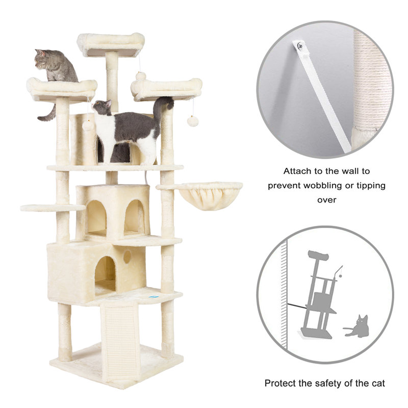 Zamudio 71.6535'' H Cat Tree, Beige
