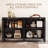 55" Modern Sideboard Cabinet | Black Arched Design With Anti-Tip Kit, Fsc-Certified Storage For Living Room, Entryway & Tv Stand-599801799