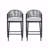 Set Of 2 Outdoor Patio Counter Stools, 26" Seat Height Metal Frame With PE Rattan Scallop-Shaped Backrest-2039087322-2039087321-2039087324