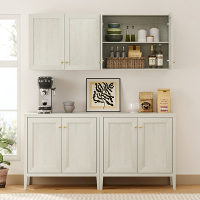 Farmhouse Wood Wall Cabinet, Storage Cabinet With Doors And Adjustable Shelf