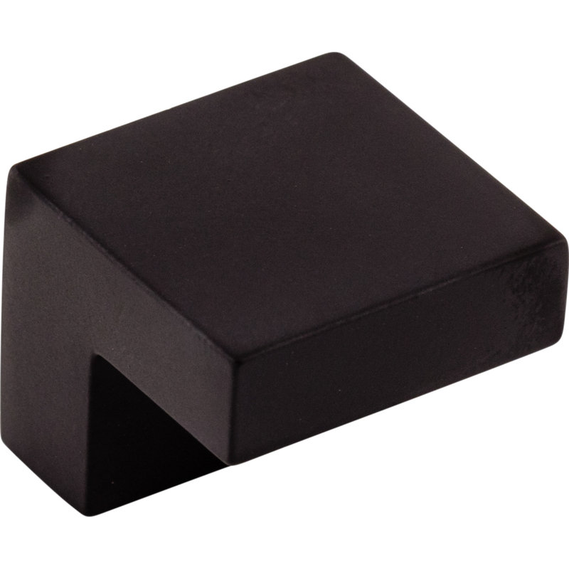 Square 1" Length Square Knob, Flat Black