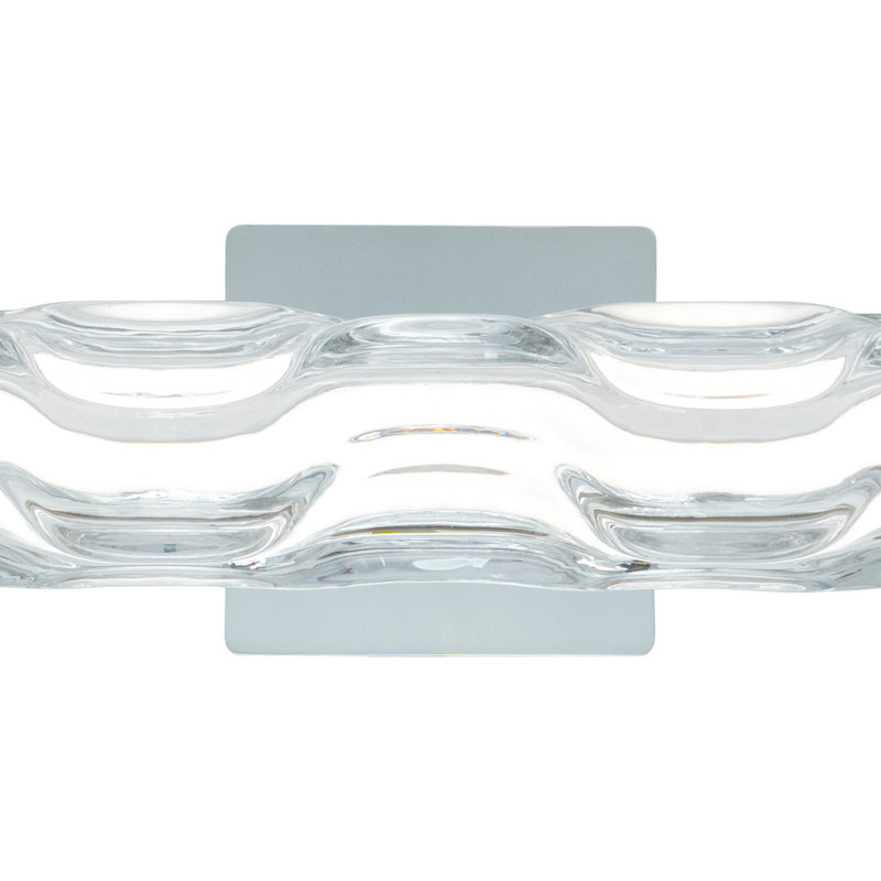 Luminaire de meuble-lavabo contemporain à 1 lumière de 24 po de large Carnesville, abat-jour en verre transparent, intensité variable, DEL intégrée, applique murale au-dessus du miroir ou applique murale latérale